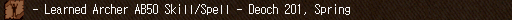 - Learned Archer AB50 Skill/Spell