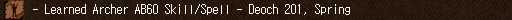 - Learned Archer AB60 Skill/Spell