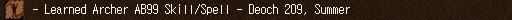 - Learned Archer AB99 Skill/Spell