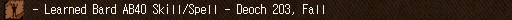 - Learned Bard AB40 Skill/Spell