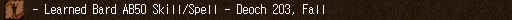 - Learned Bard AB50 Skill/Spell