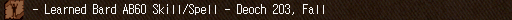 - Learned Bard AB60 Skill/Spell