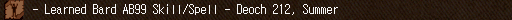 - Learned Bard AB99 Skill/Spell
