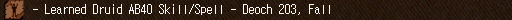 - Learned Druid AB40 Skill/Spell