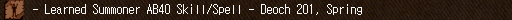- Learned Summoner AB40 Skill/Spell