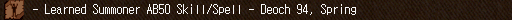 - Learned Summoner AB50 Skill/Spell