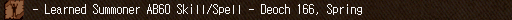 - Learned Summoner AB60 Skill/Spell