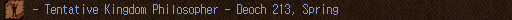 - Tentative Kingdom Philosopher