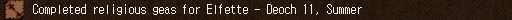 Completed religious geas for