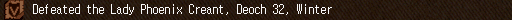 Defeated the Lady Phoenix Creant