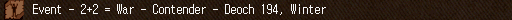 Event - 2+2 = War - Contender