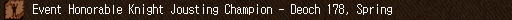 Event Honorable Knight Jousting Champion