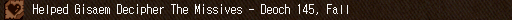 Helped Gisaem Decipher The Missives